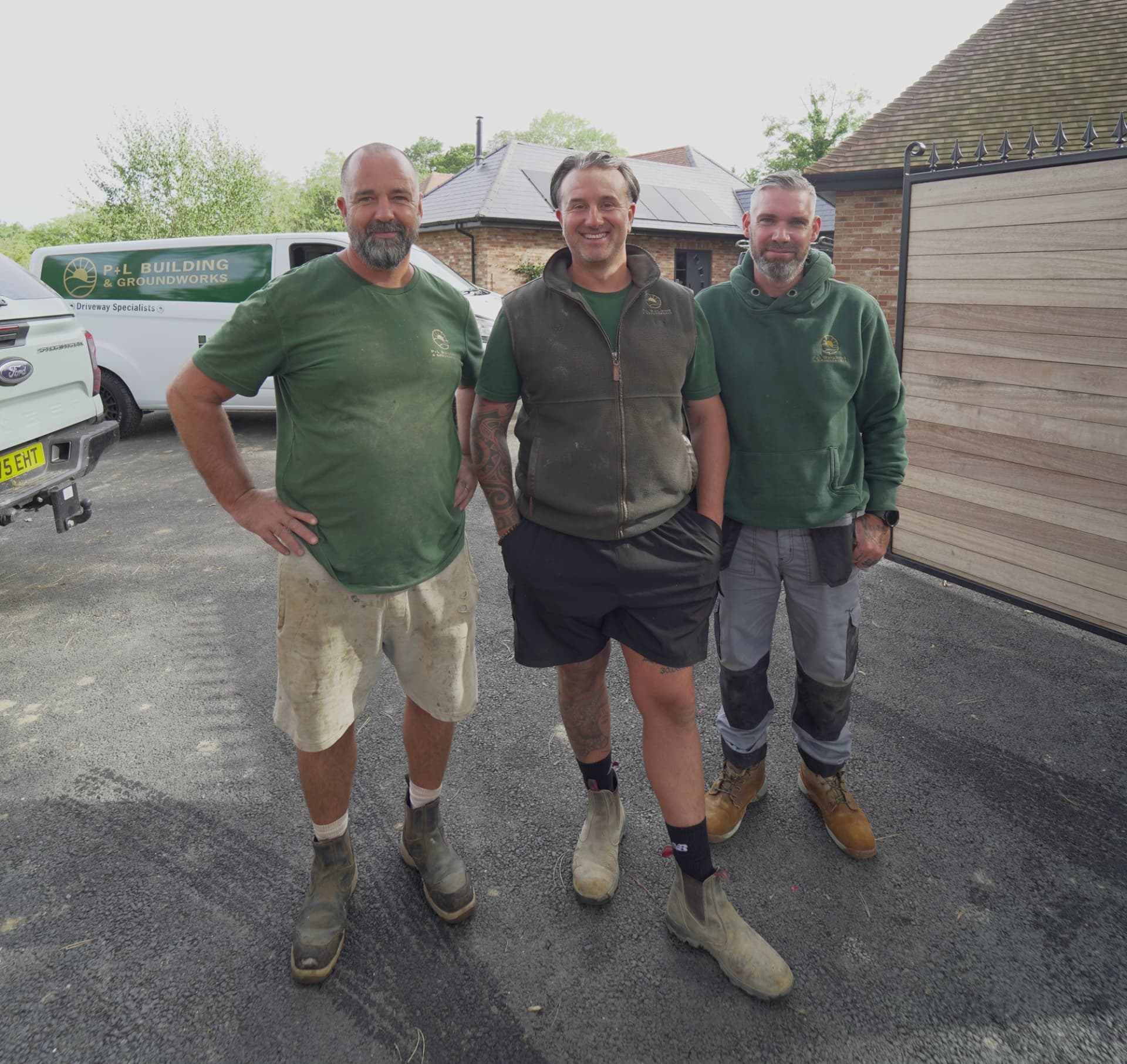 The P&L Building & Groundworks team in front of their branded van
